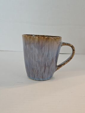Crate&Barrel Julo Blue and Brown Reactive Glazed Ceramic Coffee Tea Mug